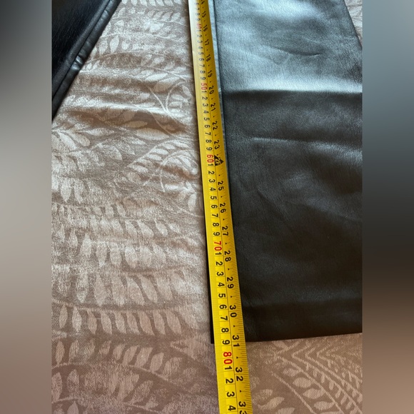 NWT Babaton Publish Black Faux Leather Wide Leg Pants - Picture 5 of 8